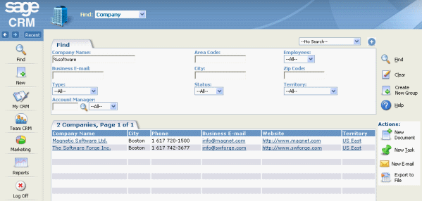 SageCRM Wild Card