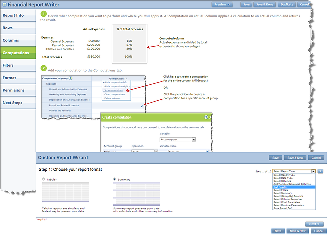 Intacct Custom Report Wizard & Document Report Writer