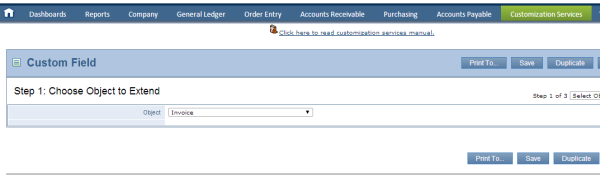 Intacct Custom Fields