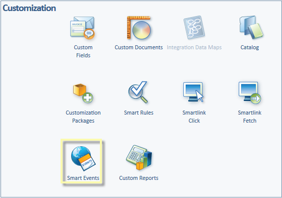 Intacct Customization Menu